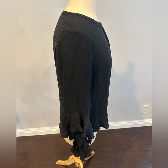 Kobi Halperin Black Bell Sleeve 100% Silk Shia Blouse Top Size Medium Womens - Picture 4 of 8